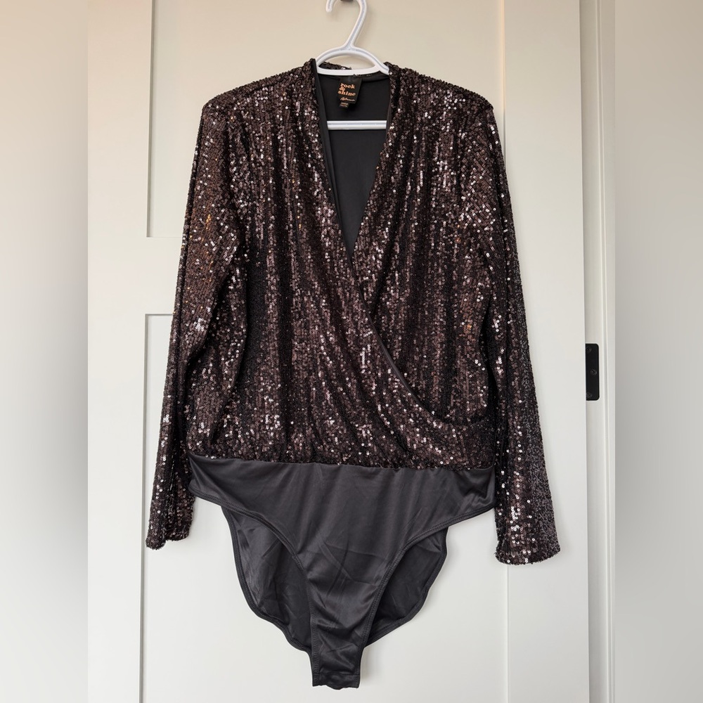 Sequin Wrap Bodysuit